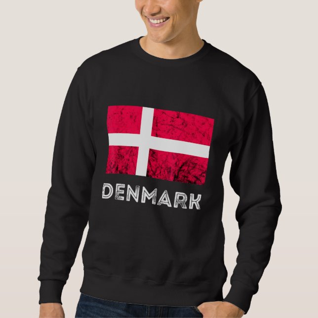 Danmark Dannebrog Danish Flagga Dansk Roots Danish Lång Ärmad Tröja (Framsida)