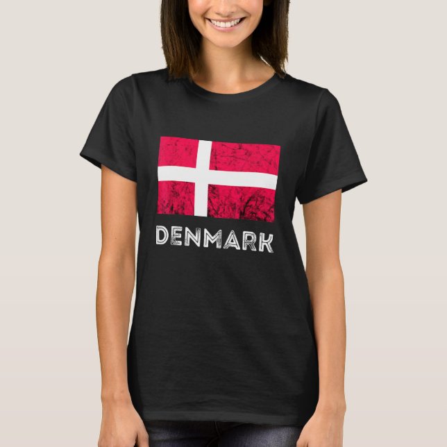 Danmark Dannebrog Danish Flagga Dansk Roots Danish T Shirt (Framsida)