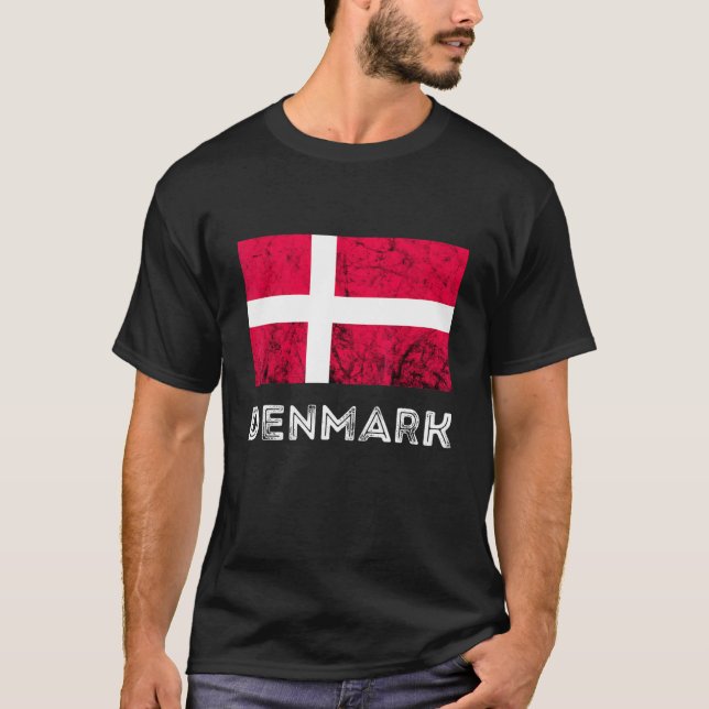 Danmark Dannebrog Danish Flagga Dansk Roots Danish T Shirt (Framsida)