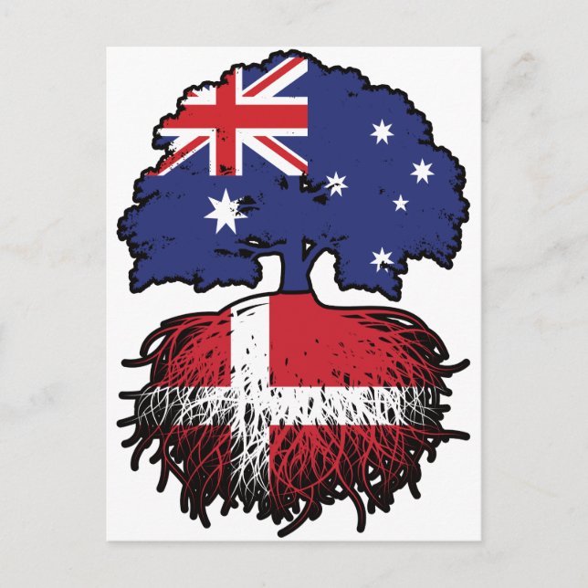 Danmark Dansk Australiensisk Australien Träd Rötte Vykort (Framsida)