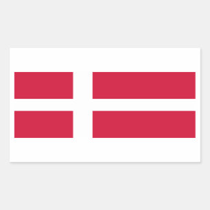 Danmark/Dansk/Dane Flagga Rektangulärt Klistermärke