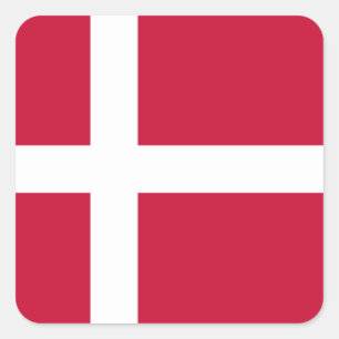 Danmark (danska) Flagga Fyrkantigt Klistermärke