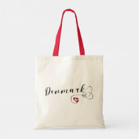Danmark, danska Flagga in Heart Tote Bag