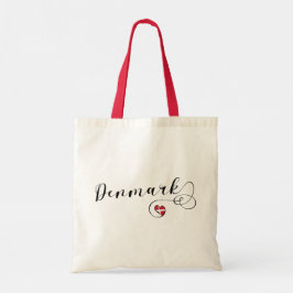 Danmark, danska Flagga in Heart Tote Bag Tygkasse