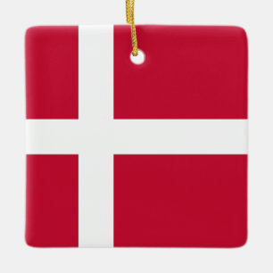 Danmark (danska) Flagga Julgransprydnad Keramik