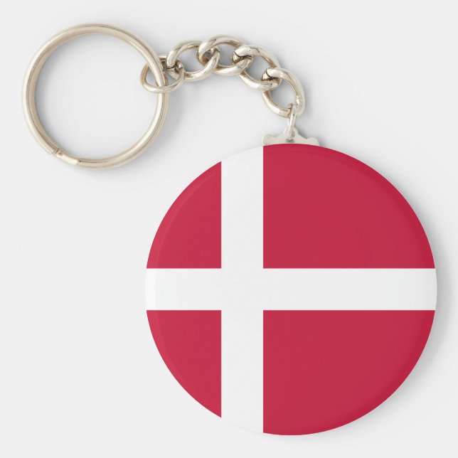 Danmark (danska) Flagga Nyckelring (Framsidan)