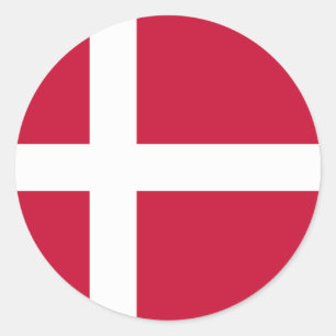 Danmark (danska) Flagga Runt Klistermärke