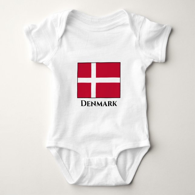 Danmark (danska) Flagga T Shirt (Framsida)