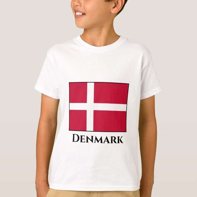 Danmark (danska) Flagga T Shirt (Framsida)
