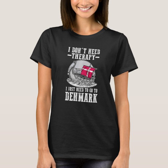 Danmark Danska flaggan T Shirt (Framsida)