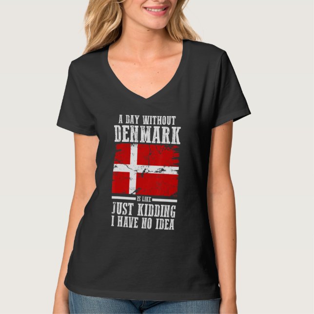 Danmark Danska flaggan T Shirt (Framsida)
