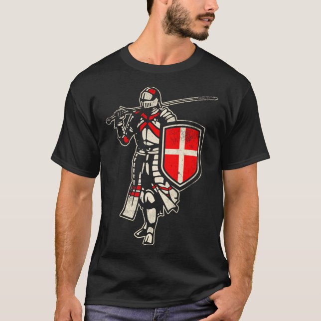 Danmark danska Knight T Shirt (Framsida)