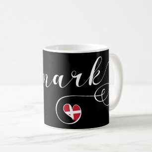 Danmark danskaflagga i hjärta kaffemugg
