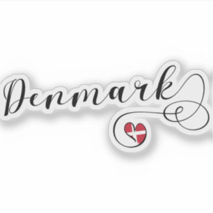 Danmark danskaflagga i hjärta klistermärken
