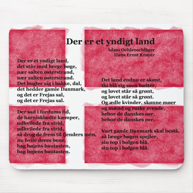 Danmark - Der et yndiga land Musmatta (Framsidan)