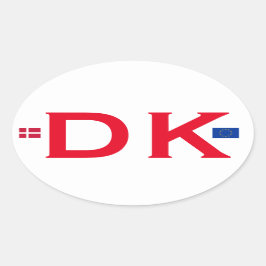 Danmark DK Euro-stil Oval Sticker Ovalt Klistermärke