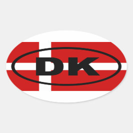 Danmark - DK - Europeiska Ovalt Klistermärke