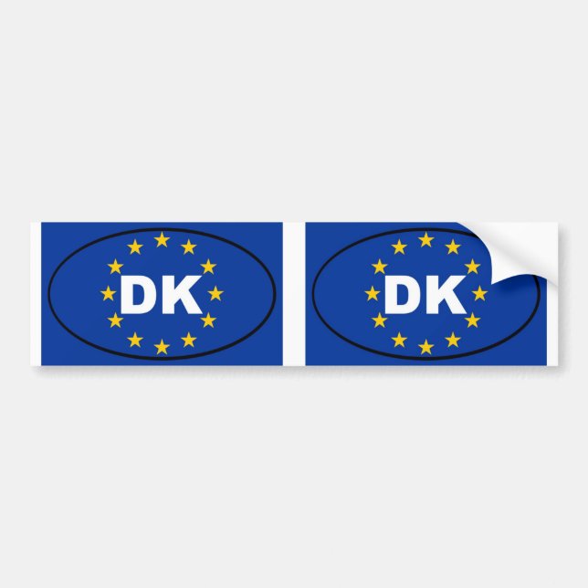 Danmark - DK - Europeiska unionens oval Bildekal (Framsidan)