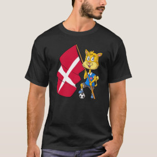 Danmark Fan Katt T Shirt