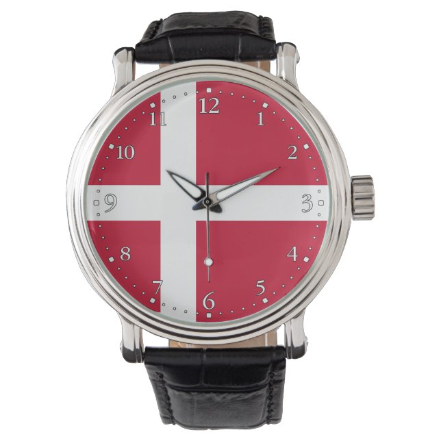 Danmark Flagga Armbandsur (Framsida)