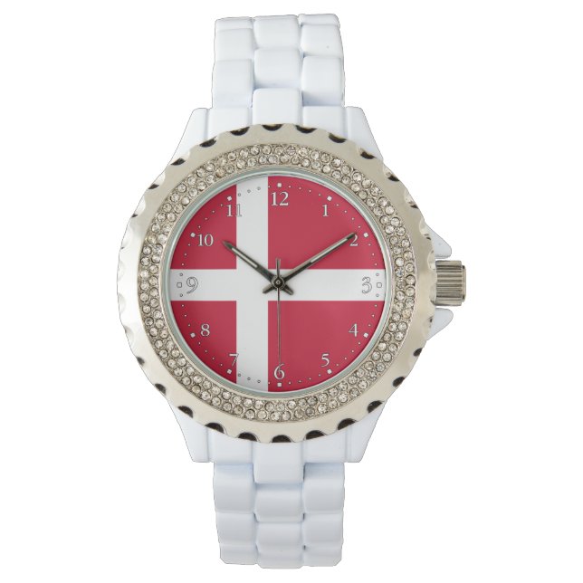 Danmark Flagga Armbandsur (Framsida)
