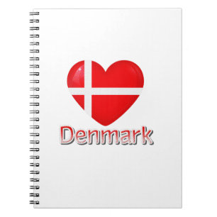 Danmark Flagga Cutout Anteckningsbok