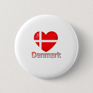 Danmark Flagga Cutout Knapp