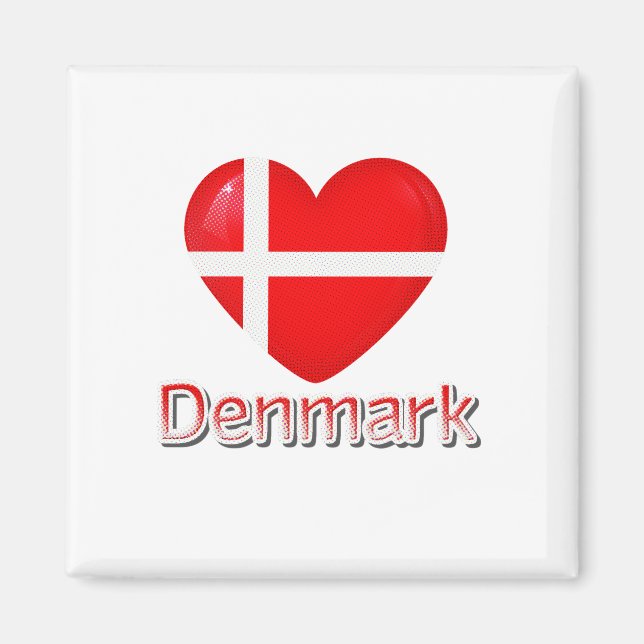 Danmark Flagga Cutout Magnet (Framsidan)