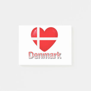 Danmark Flagga Cutout Post-it Block