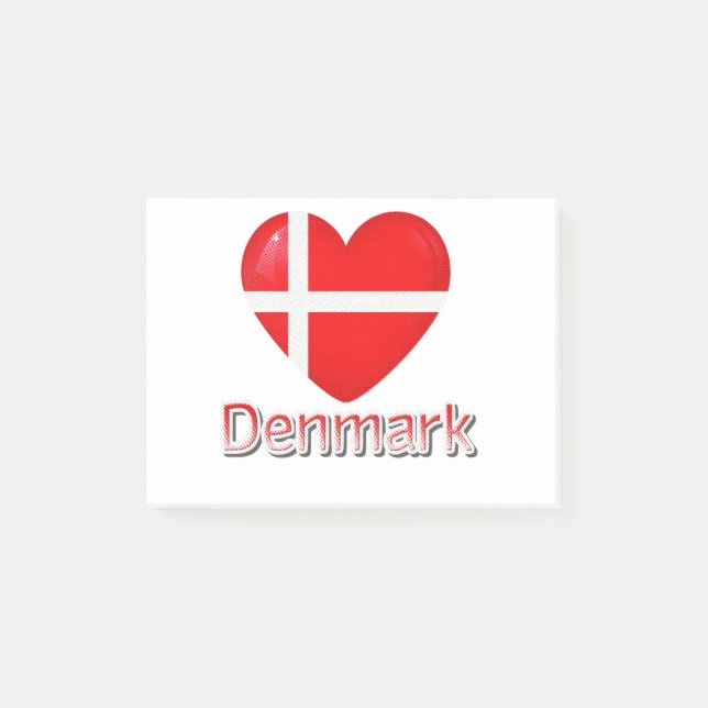 Danmark Flagga Cutout Post-it Block (Framsida)