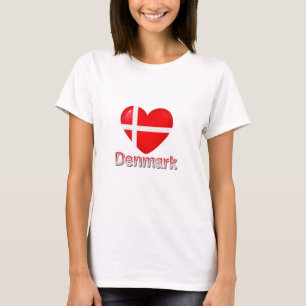 Danmark Flagga Cutout T Shirt