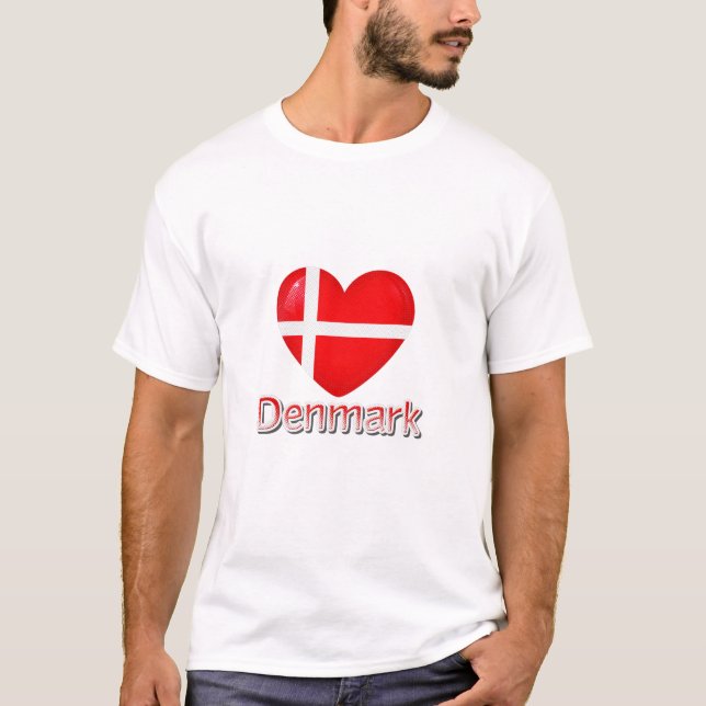 Danmark Flagga Cutout T Shirt (Framsida)