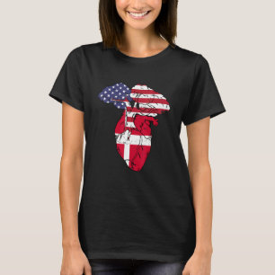 Danmark Flagga Danes Pride Heart T Shirt