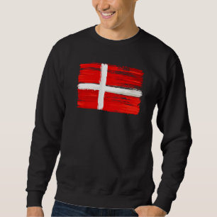 Danmark Flagga Danmark Lång Ärmad Tröja