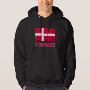 Danmark Flagga Dannebrog Retro Pride Danes Ro Hoodie