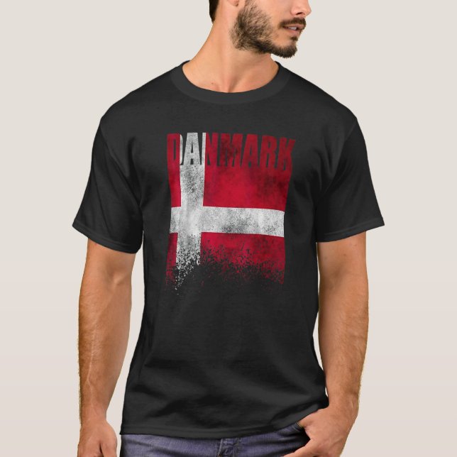 Danmark Flagga Dansk Flagga Scandinavian Viking T Shirt (Framsida)