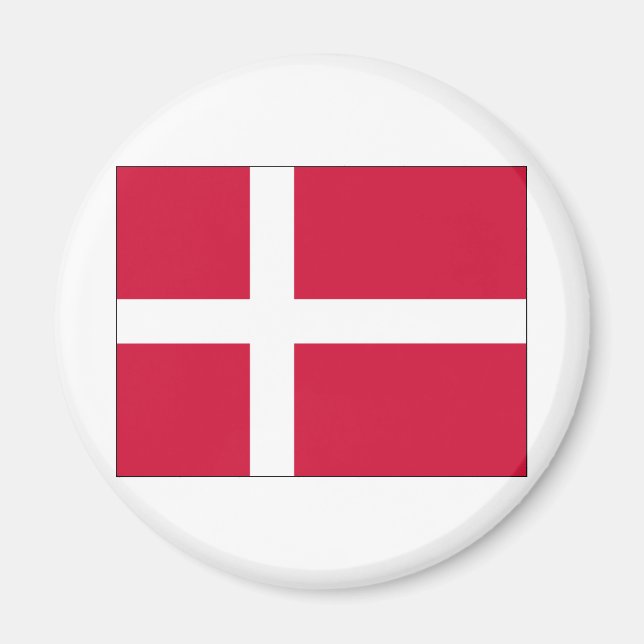 Danmark Flagga Design Magnet (Framsidan)