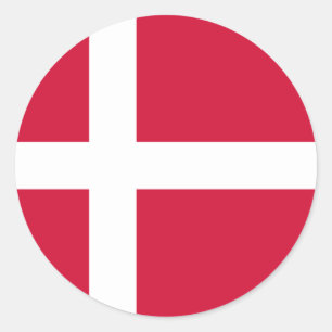 Danmark flagga DK Runt Klistermärke