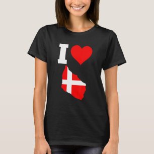 Danmark flagga för Bornholm I Kärlek Bornholm T Shirt