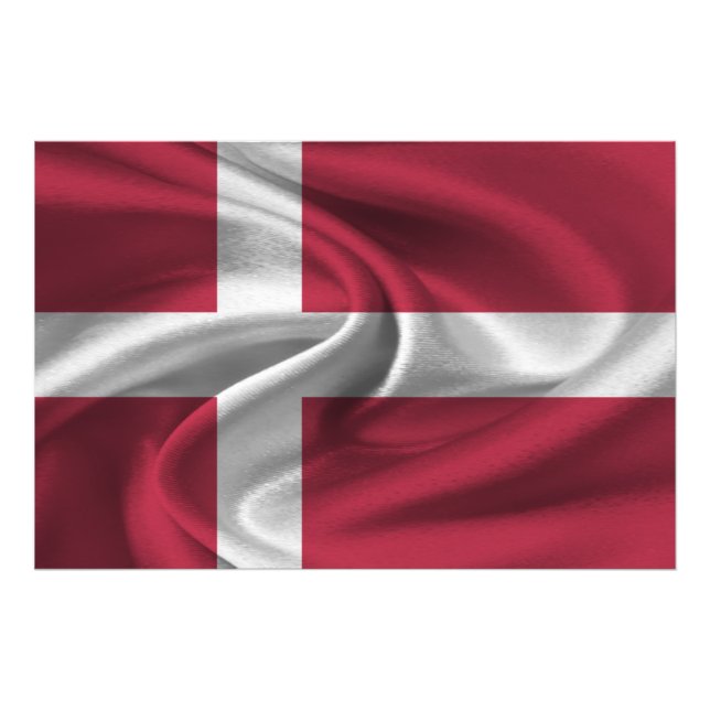 Danmark Flagga Fototryck (Framsidan)