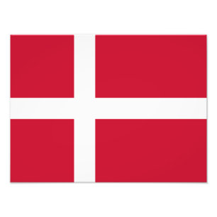 Danmark Flagga Fototryck