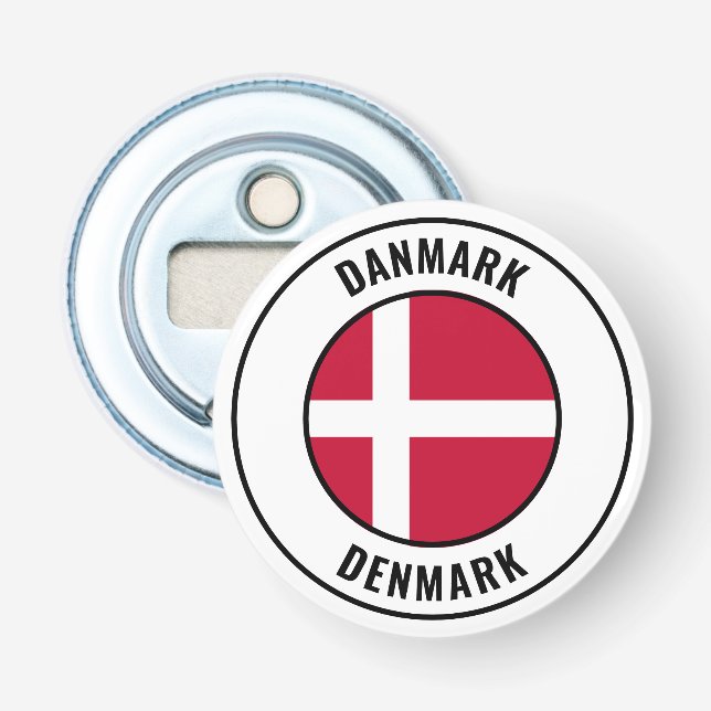 Danmark Flagga Gorgous Patriotic Flaska Open Flasköppnare (Framsidan)