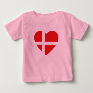 Danmark Flagga Heart T-Shirt