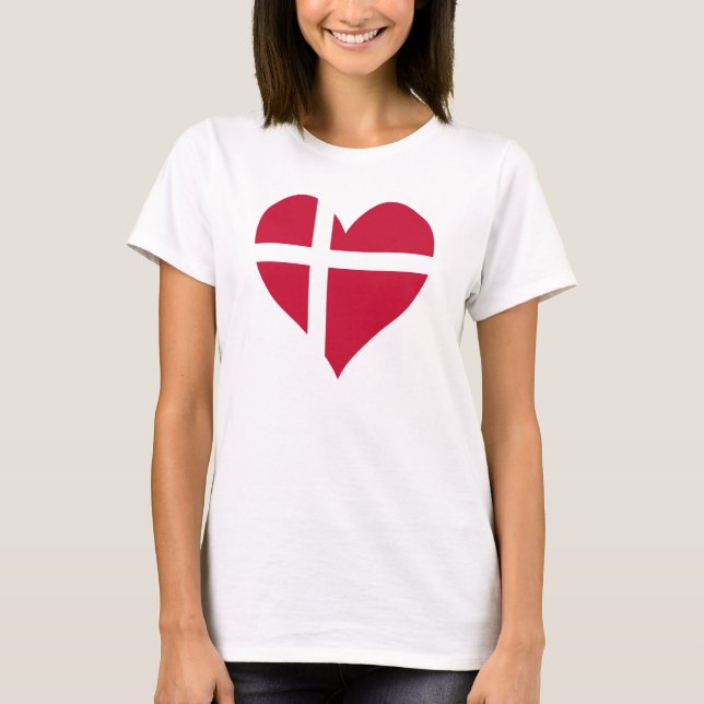 Danmark Flagga Heart Tröja (Framsida)