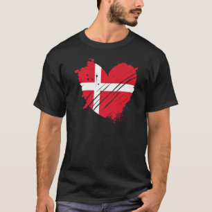 Danmark Flagga I kärlek Danmark Det finns i mitt D T Shirt