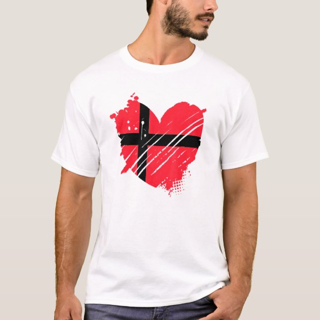 Danmark Flagga I Kärlek Danmark ligger det i mitt  T Shirt (Framsida)