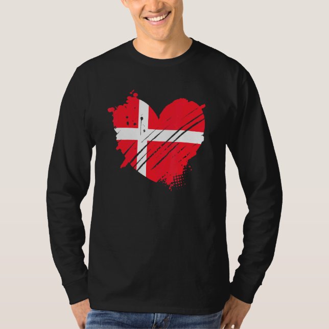 Danmark Flagga I Kärlek Danmark ligger det i mitt  T Shirt (Framsida)