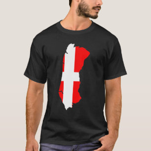 Danmark flagga i Römö-konturerna Römö T Shirt