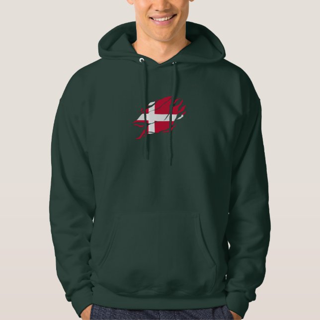 Danmark Flagga Inside Me, skandinavien Klo Mark Hoodie (Framsida)