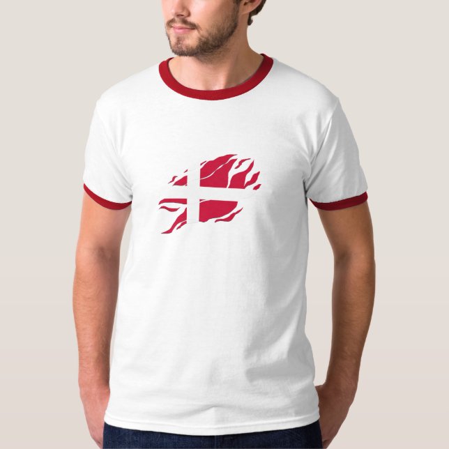 Danmark Flagga Inside Me, skandinavien Klo Mark T Shirt (Framsida)